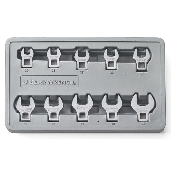81909 GearWrench 10PC 3/8'' Drive Crowfoot Metric Wrench Set