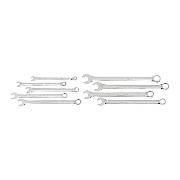 81932 GearWrench 9PC 12 Point Long Pattern Combination Metric Wrench Set with Tool Roll