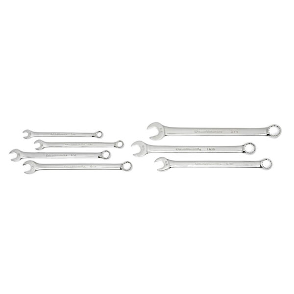81933 GearWrench 7PC 12 Point Long Pattern Combination SAE Wrench Set with Tool Roll