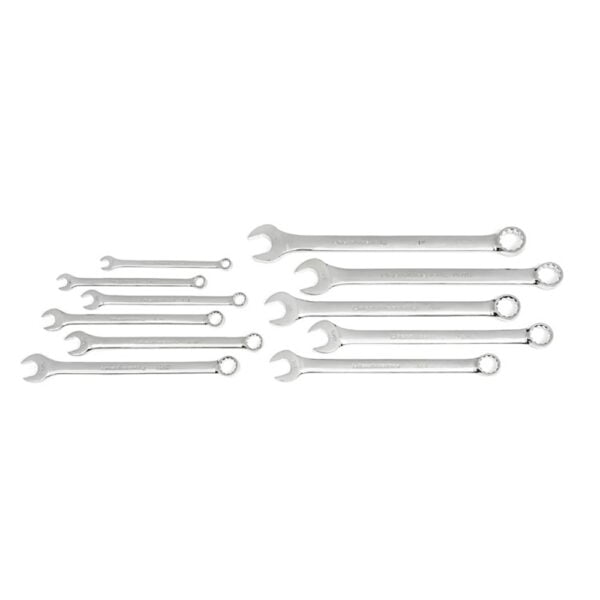 81934 GearWrench 11PC 12 Point Long Pattern Combination SAE Wrench Set with Tool Roll