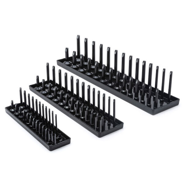 83118 GearWrench 3PC 1/4'', 3/8'' & 1/2'' Drive Black SAE Socket Storage Tray Set