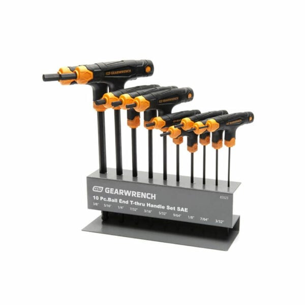 83523 GearWrench T Handle Ball End Hex Key 10PC Set SAE