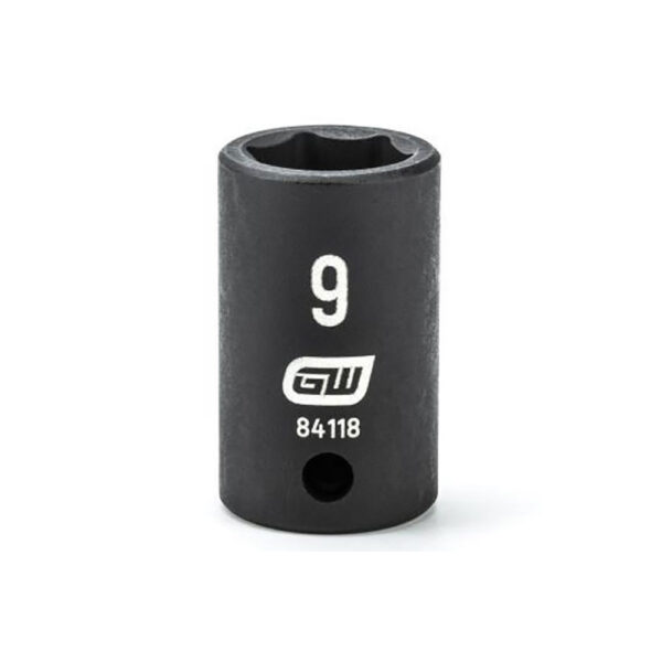 84118 GearWrench 1/4'' Drive 6 Point Standard Impact Metric Socket 9mm