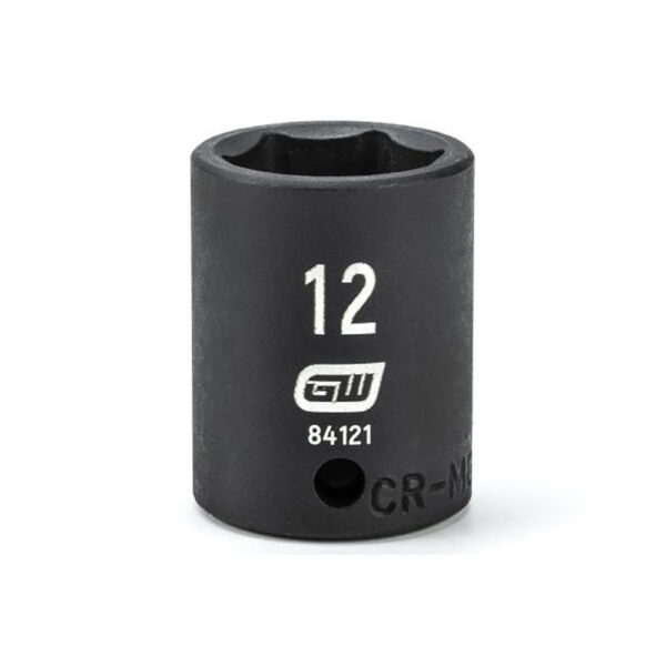 84121 GearWrench 1/4'' Drive 6 Point Standard Impact Metric Socket 12mm