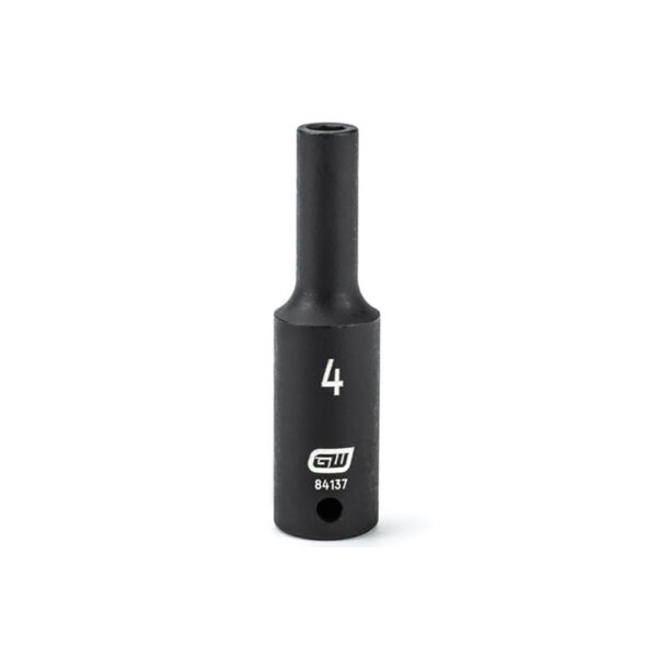 84137 GearWrench 1/4'' Drive 6 Point Deep Impact Metric Socket 4mm