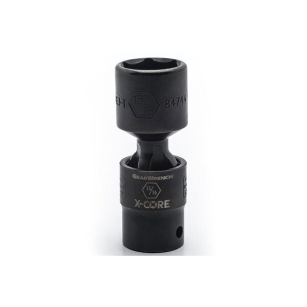 84744 GearWrench 1/2'' Drive 6 Point Standard X-Core Pinless Impact Universal SAE Socket 15/16''