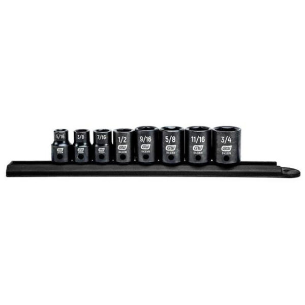 84910N GearWrench 8pc 3/8'' Drive 6 Point Standard Impact SAE Socket Set