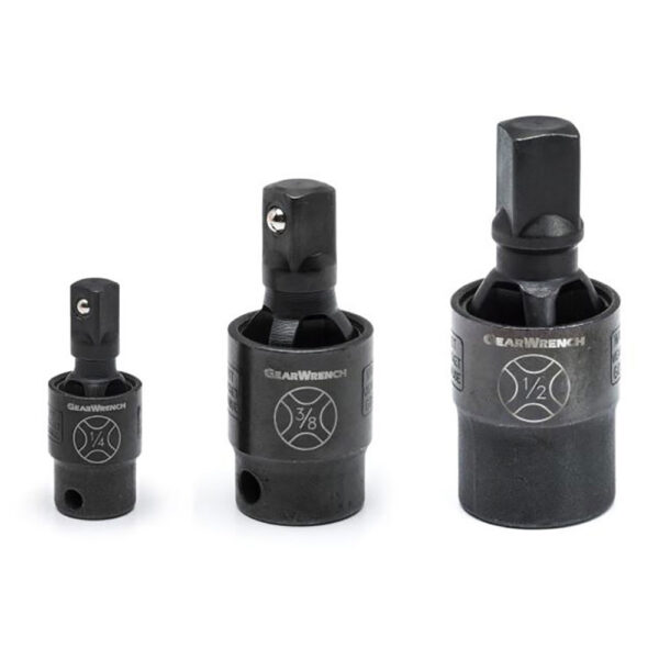 84960 GearWrench 3 Pc. 1/4'', 3/8'' & 1/2'' Drive X-Core Pinless Impact Universal Joint Set