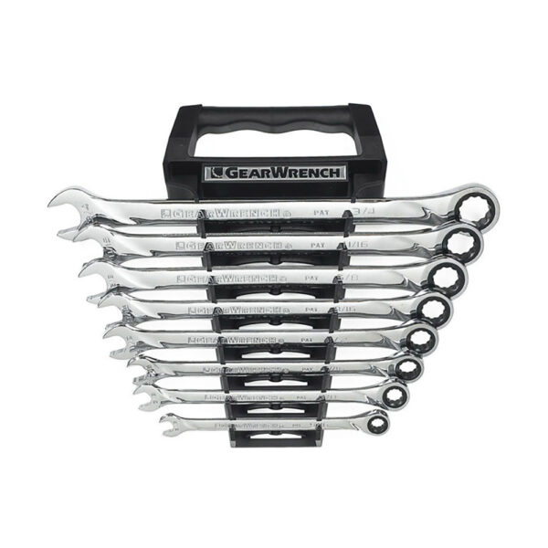 85198 GearWrench 8PC 72-Tooth 12 Point XL Ratcheting Combination SAE Wrench Set