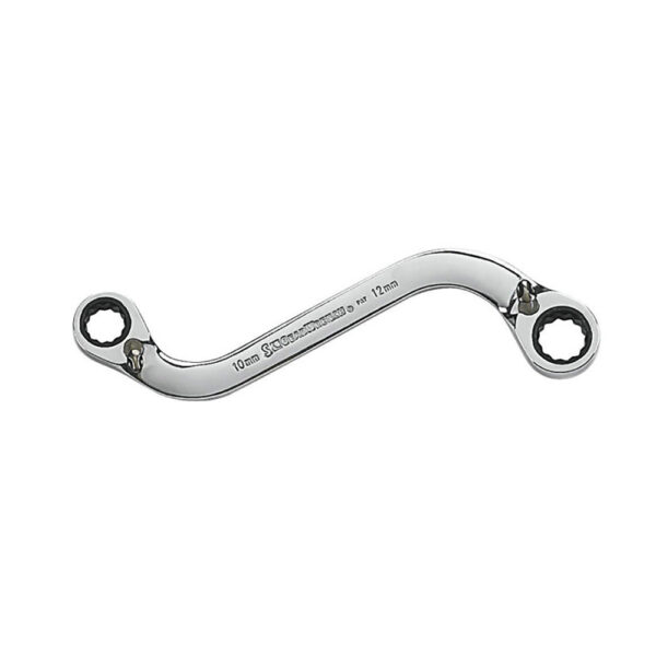 85222 GearWrench 10mm x 12mm 72-Tooth 12 Point S-Shaped Reversible Double Box Ratcheting Wrench