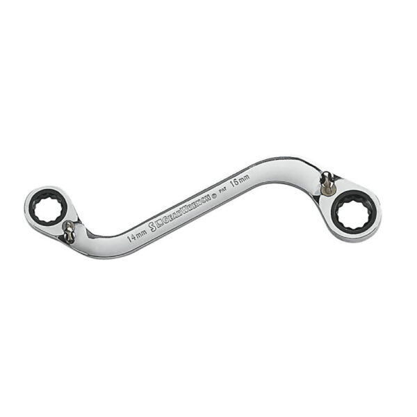 85230 GearWrench 14mm x 16mm 72-Tooth 12 Point S-Shaped Reversible Double Box Ratcheting Wrench