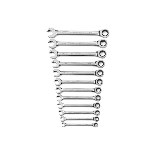 85597 GearWrench 12PC 72-Tooth 12 Point Open End Ratcheting Metric Wrench Set