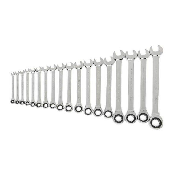 85890-02 GearWrench 18PC 72-Tooth 12 Point Ratcheting Combination Metric Wrench Set