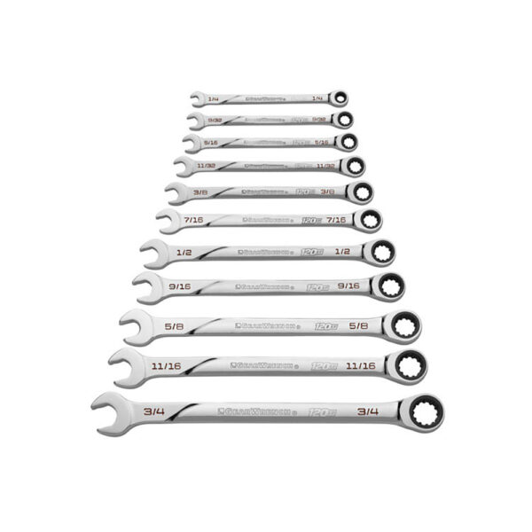 86450 GearWrench 11PC 120XP Universal Spline XL Ratcheting Combination SAE Wrench Set