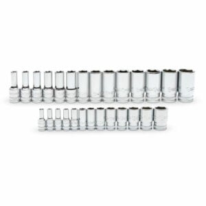 86541-06 GearWrench 1/4'' & 3/8'' Drive 6 Point Mid Length Metric Socket 27PC Set