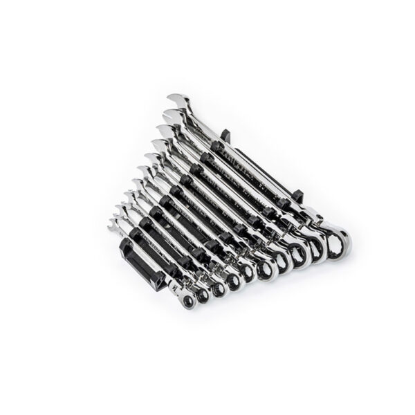 86758 GearWrench 10PC 90-Tooth 12 Point Flex Head Ratcheting Combination SAE Wrench Set