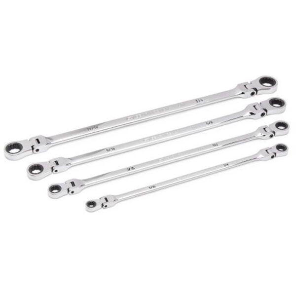86831 GearWrench 4PC 90-Tooth 12 Point GearBox Double-Flex Ratcheting SAE Wrench Set