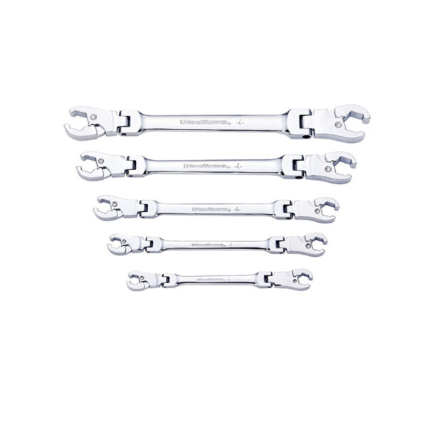 89100 GearWrench 5PC Ratcheting Flex Head Flare Nut SAE Wrench Set