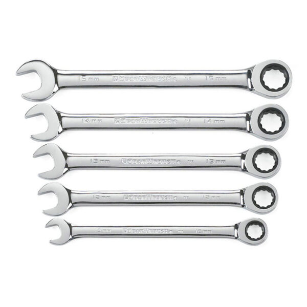 93004D GearWrench 5PC 72-Tooth 12 Point Ratcheting Combination Metric Wrench Set