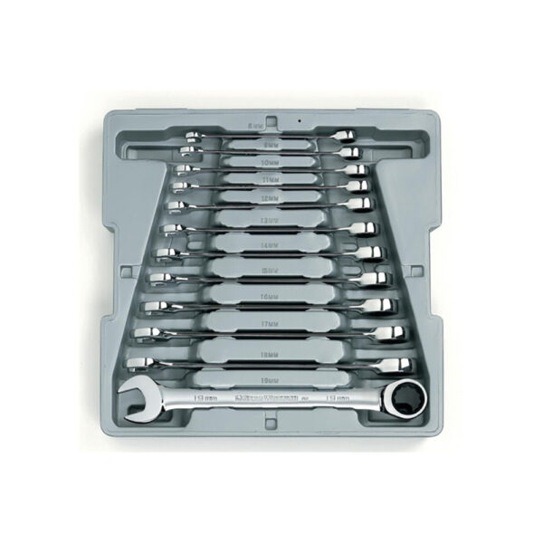 9412 GearWrench 12PC 72-Tooth 12 Point Ratcheting Combination Metric Wrench Set