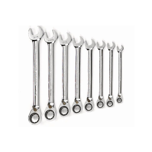 9533N GearWrench 8PC 72-Tooth 12 Point Reversible Ratcheting Combination SAE Wrench Set