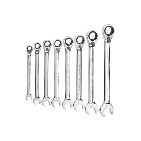 9543 GearWrench 8PC 72-Tooth 12 Point Reversible Ratcheting Combination Metric Wrench Set