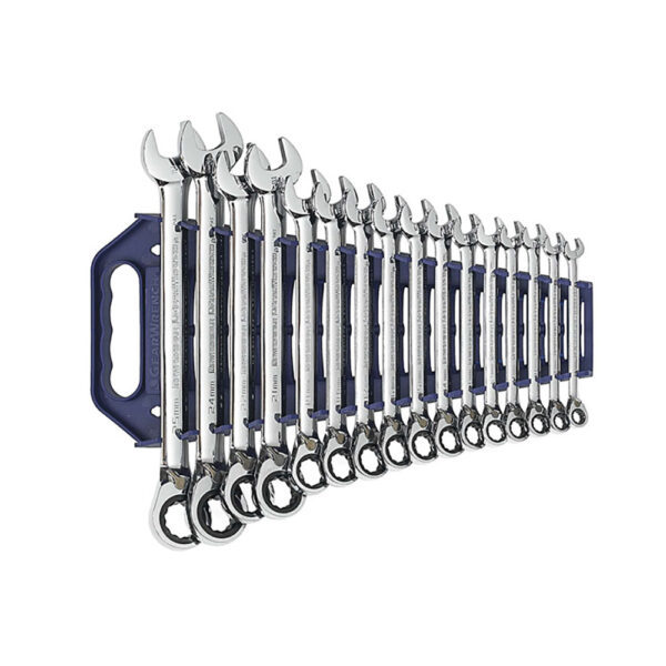 9602N GearWrench 16PC 72-Tooth 12 Point Reversible Ratcheting Combination Metric Wrench Set