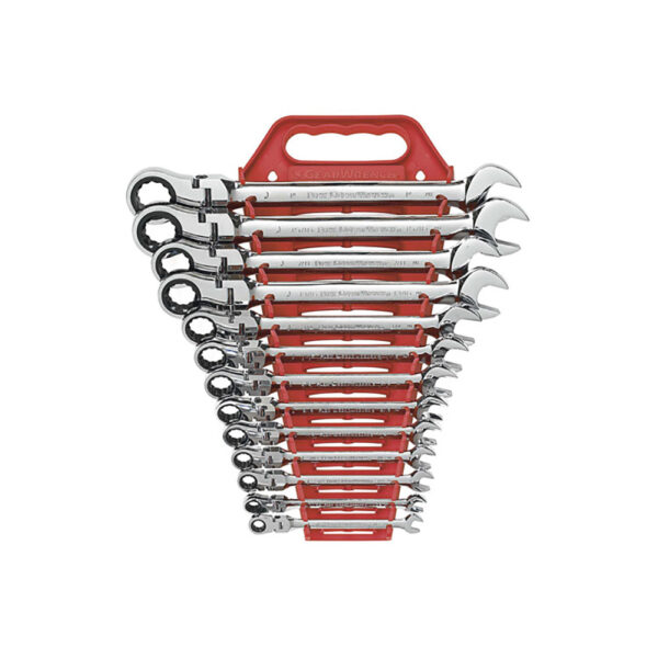 9702D GearWrench 13PC 72-Tooth 12 Point Flex Head Ratcheting Combination SAE Wrench Set