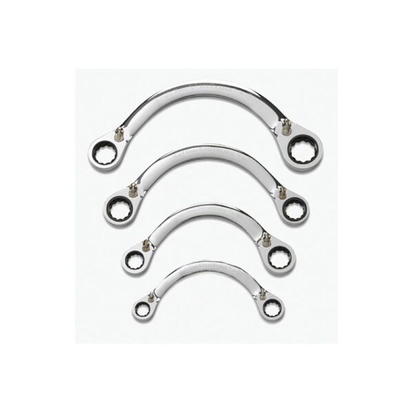 9840D GearWrench 4PC 72-Tooth 12 Point Reversible Half Moon Double Box Ratcheting SAE Wrench Set