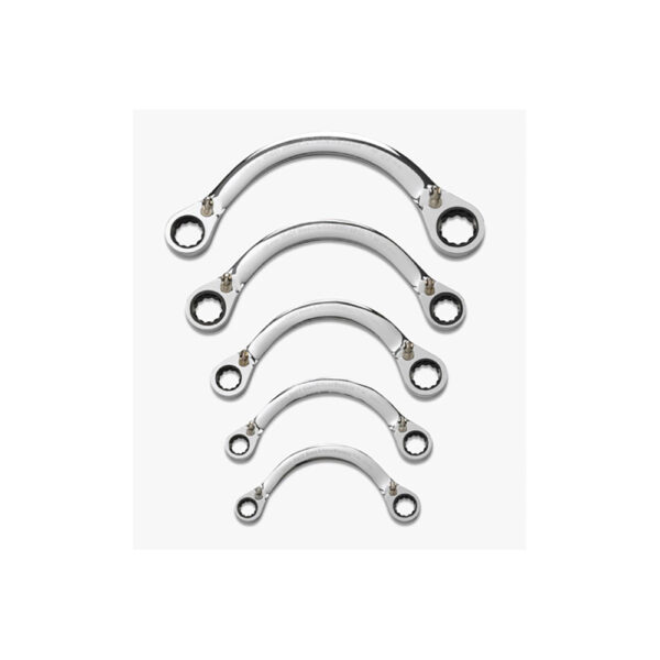 9850 GearWrench 5PC 72-Tooth 12 Point Reversible Half Moon Double Box Ratcheting Metric Wrench Set