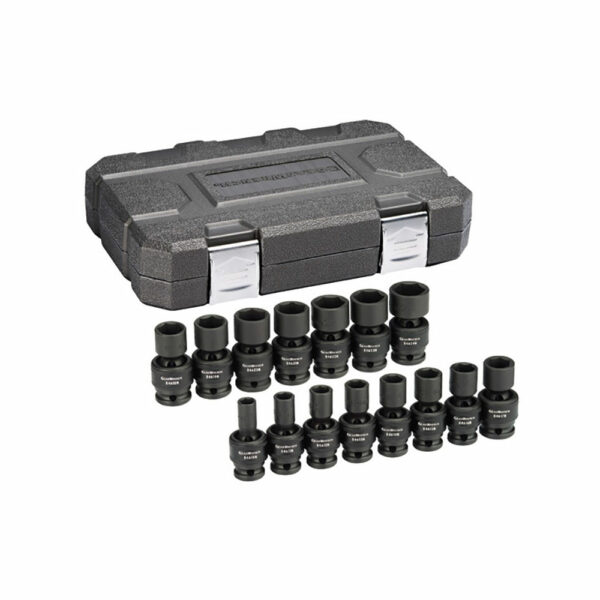 84939N GearWrench 15pc 1/2'' Drive 6 Point Standard Universal Impact Metric Socket Set
