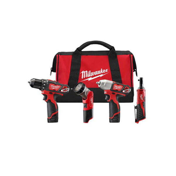 Milwaukee 2493-24 M12 Cordless LITHIUM-ION 4 Tool Combo Kit
