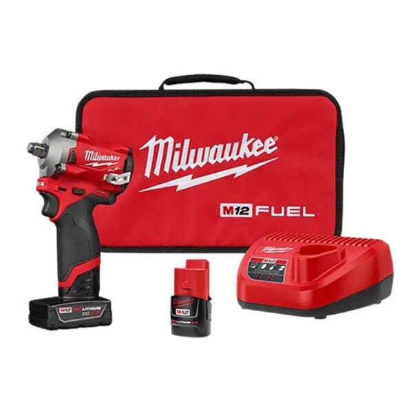 Milwaukee 2555-22 M12 FUEL Stubby 1/2'' Impact Wrench Kit