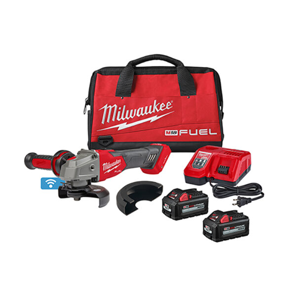 Milwaukee 2883-22 M18 FUEL 4-1/2''/5'' Braking Grinder w/ONE-KEY Slide Switch, Lock-On