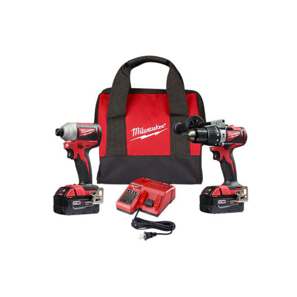 Milwaukee 2893-22 M18 Brushless 2-Tool Combo Kit, Hammer Drill/ 3-Speed Impact Driver