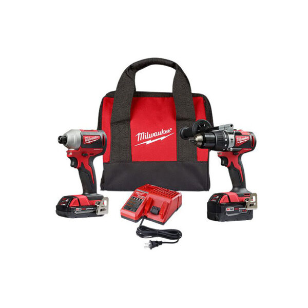 Milwaukee 2893-22CX M18 Brushless 2-Tool Combo Kit, Hammer Drill/Impact Driver