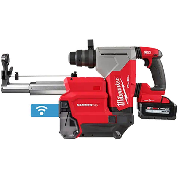 Milwaukee 2915-22DE M18 FUEL 1-1/8'' SDS Plus Rotary Hammer w/ ONE-KEY & HAMMERVAC Dedicated Dust Extractor Kit