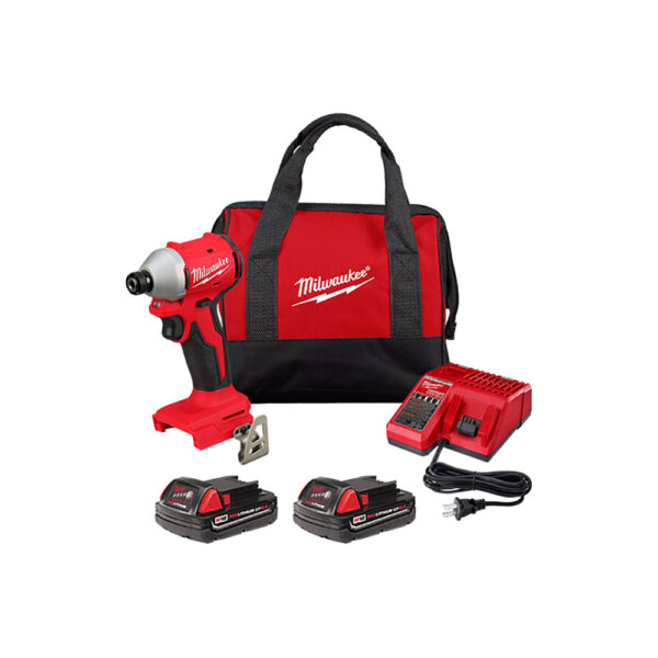 Milwaukee 3650-22CT M18 Compact Brushless 1/4'' Hex Impact Driver Kit