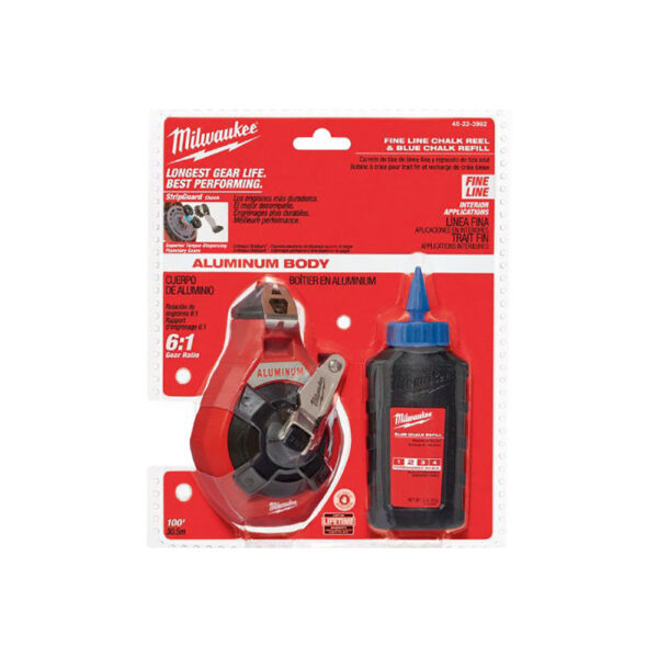 Milwaukee 48-22-3992 100' Fine Line Chalk Kit w/ Blue Chalk