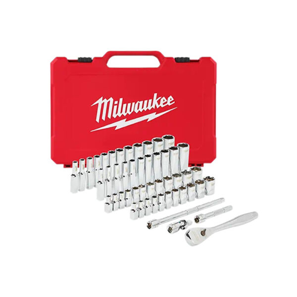Milwaukee 48-22-9004 1/4'' Drive SAE & Metric Ratchet & Socket 50PC Set