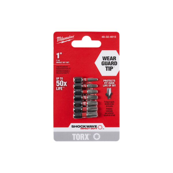 Milwaukee 48-32-4615 SHOCKWAVE Torx 1'' Insert Bit 7PC Set