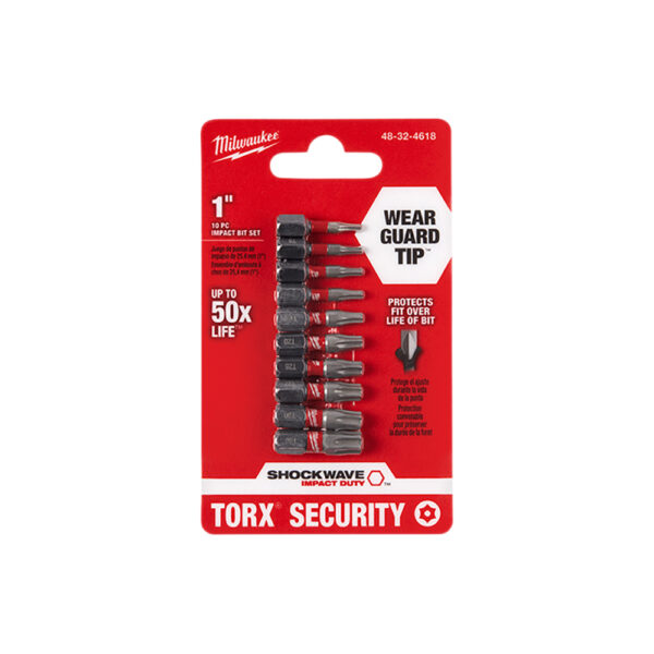 Milwaukee 48-32-4618 SHOCKWAVE Torx Security Insert Bit 10PC Set