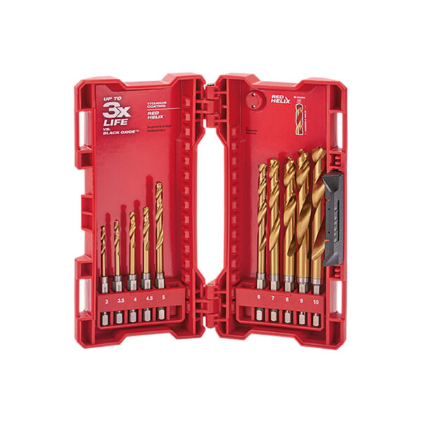 Milwaukee 48-89-4859 SHOCKWAVE RED HELIX Titanium Metric 10pc Set