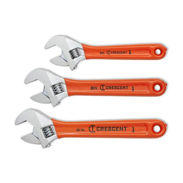 Crescent AC26810CV 3PC Adjustable Cushion Grip Wrench Set 6'', 8'' & 10''
