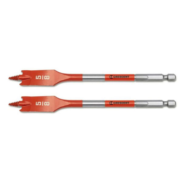 Crescent CDSP-633-2 2PC 5/8'' x 6'' Screw Point Spade Drill Bit