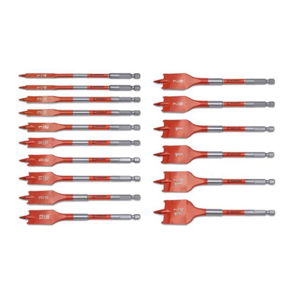 Crescent CDSPSET-16 16PC Screw Point Paddle Drill Bit Set