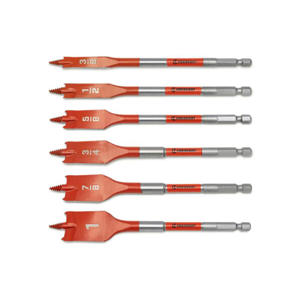 Crescent CDSPSET-6 6PC Screw Point Paddle Drill Bit Set