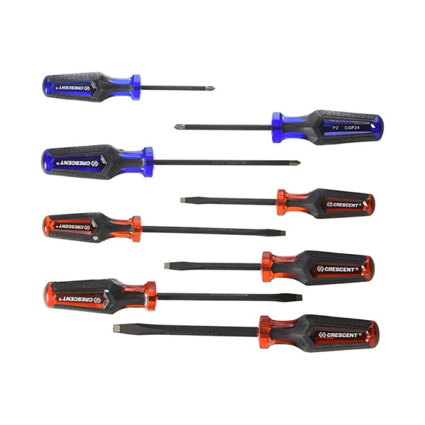 Crescent CGPS8PCSET Phillips/Slotted Co-Molded Diamond Tip Screwdriver 8PC Set