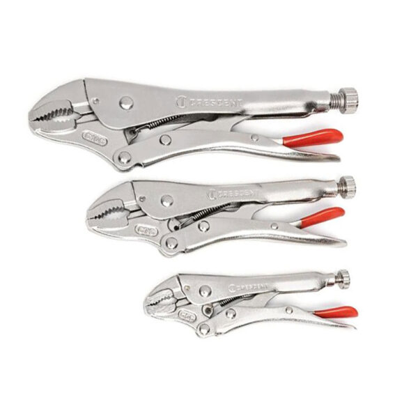 Crescent CLP3SETN-08 3PC Curved Jaw Locking Pliers with Wire Cutter Set