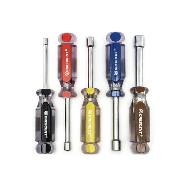 Crescent CND5SAEN 5 Pc. SAE Solid Shaft Tri-Lobe Acetate Nutdriver Set